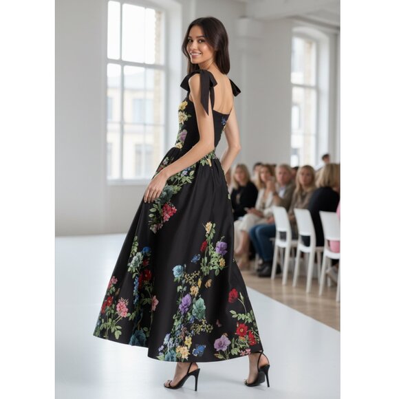 Alice + Olivia Oriana Drop-Waist Midi-Dress Size 4 S/XS NEW - Picture 15 of 15